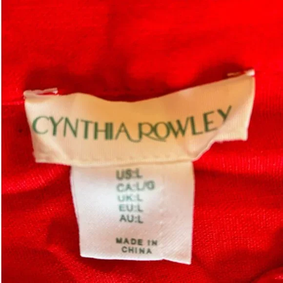 NWOT Cynthia Rowley Midi Dress Women’s Size L Short Sleeves Orange Red - Picture 4 of 6